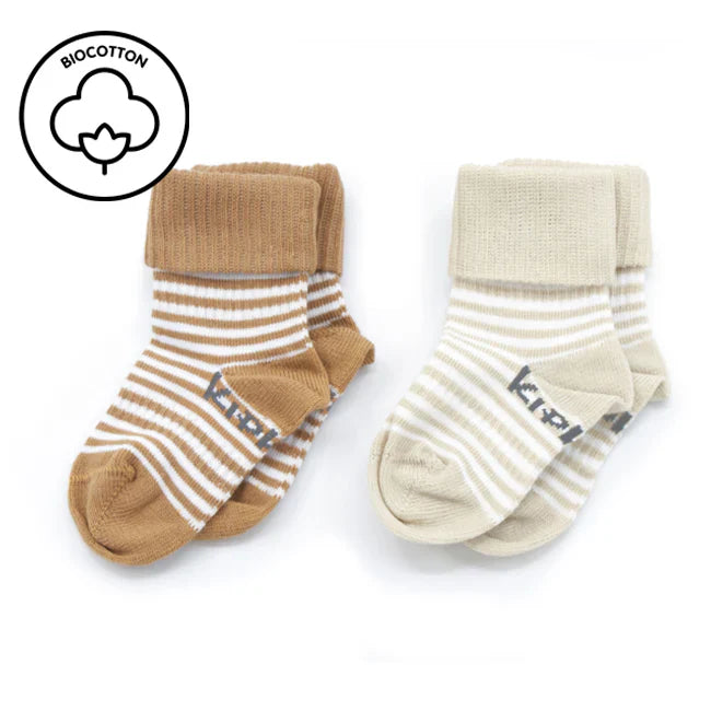 ^KIPKEP BLIJF-SOKJES-CAMEL AND SAND 6-12MND