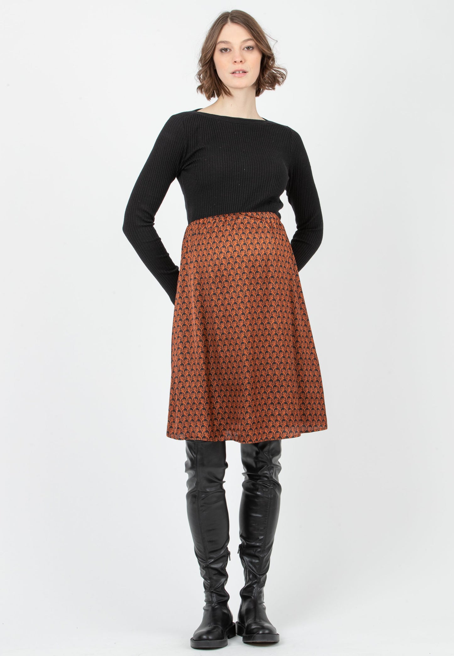 ATTESA BENEDETTA DRESS BLACK PRINT