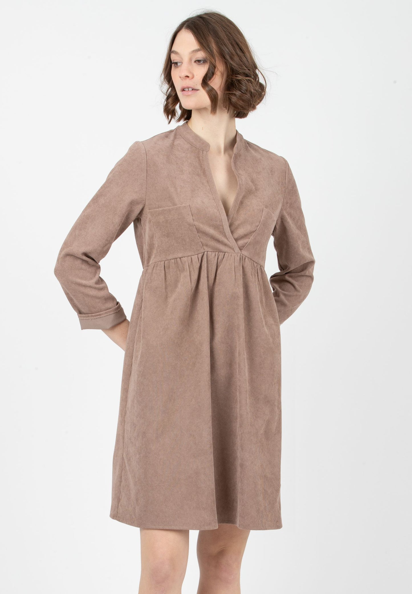 ATTESA NORA DRESS BROWN