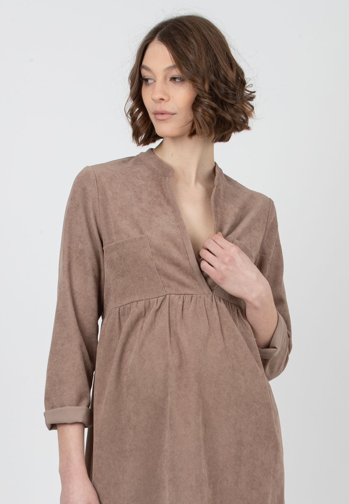 ATTESA NORA DRESS BROWN