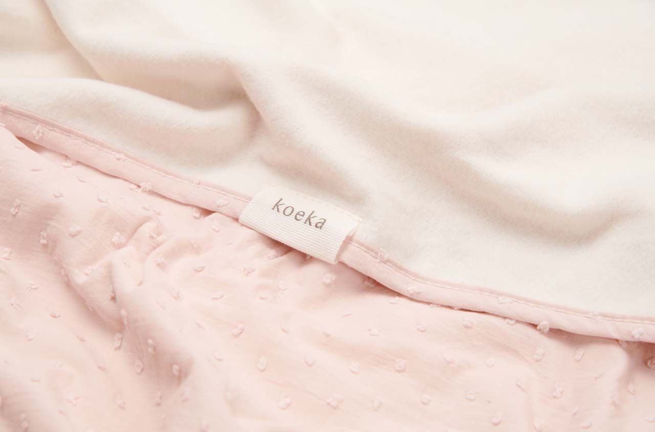 KOEKA LEDIKANTDEKEN COTTON FLEECE NAPA BLUSH