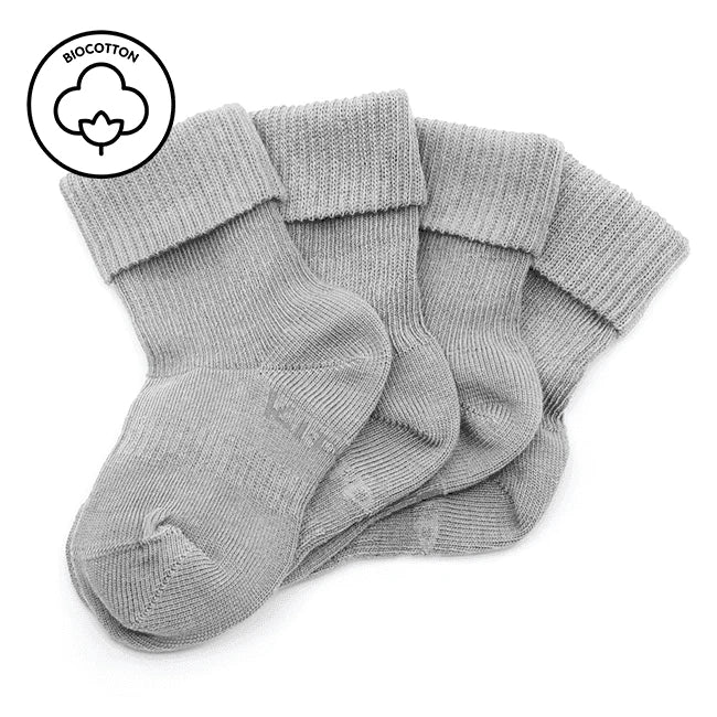 ^KIPKEP BLIJF-SOKJES-GREY 12-18MND