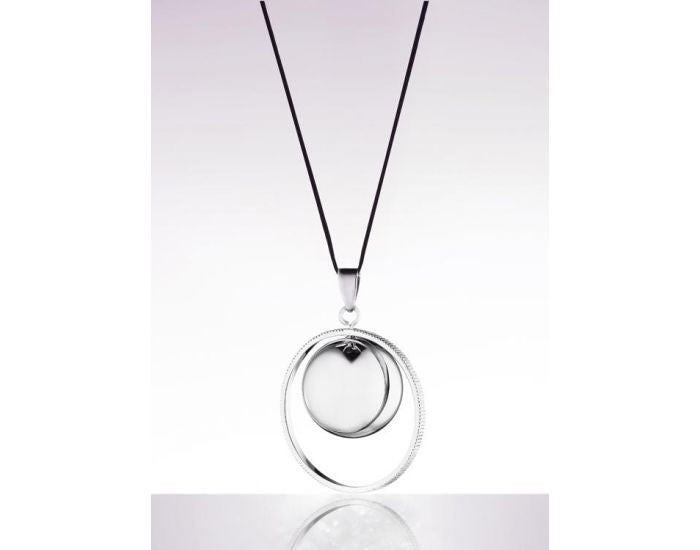 CACHE COEUR BOLA SATURNE PLAQUE RHODIUM