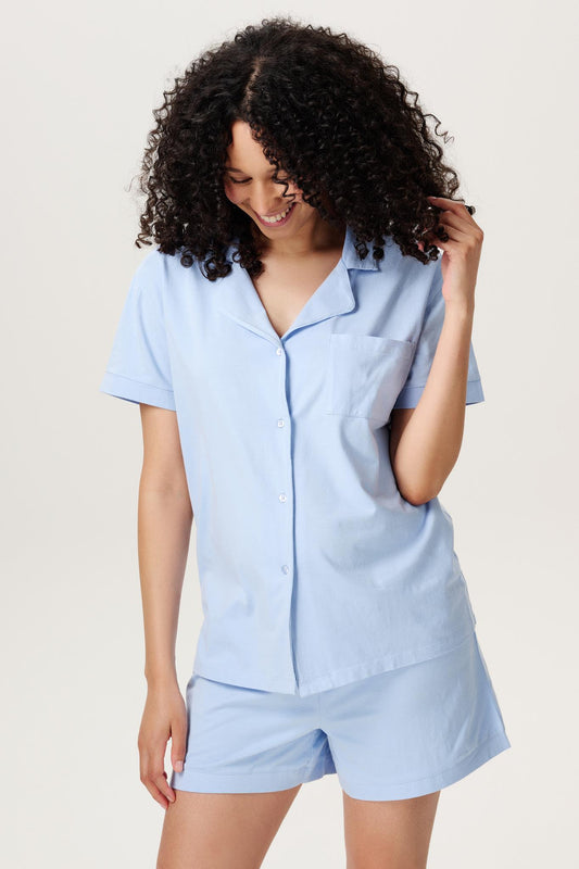 NOPPIES NEERO NURSING JERSEY PYJAMA TOP LIGHT SKY