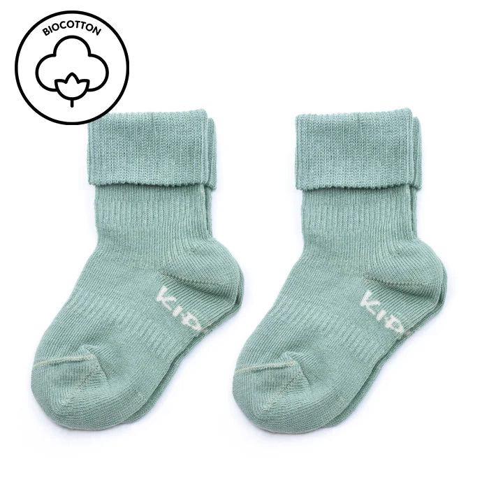 ^KIPKEP BLIJF-SOKJES-PALE GREEN 6-12MND