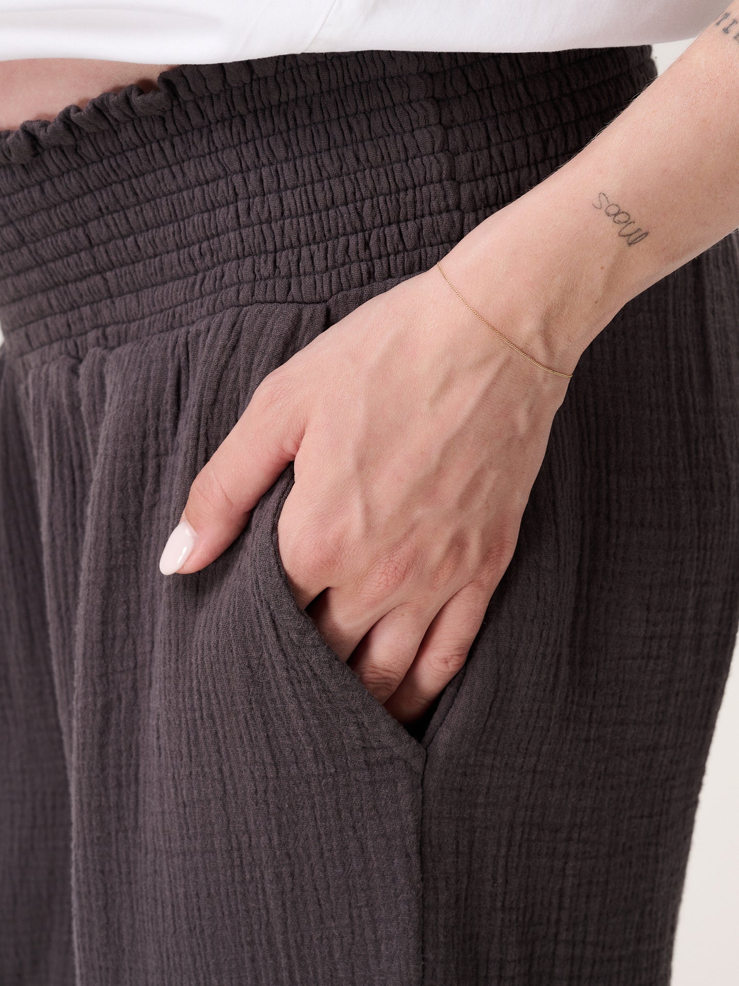 NOPPIES PANTS UTB WIDE LEG FIT LONG FORGED IRON