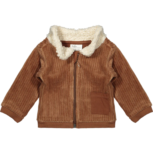 RIFFLE CARDIGAN NYO CORDUROY RIB BROWN
