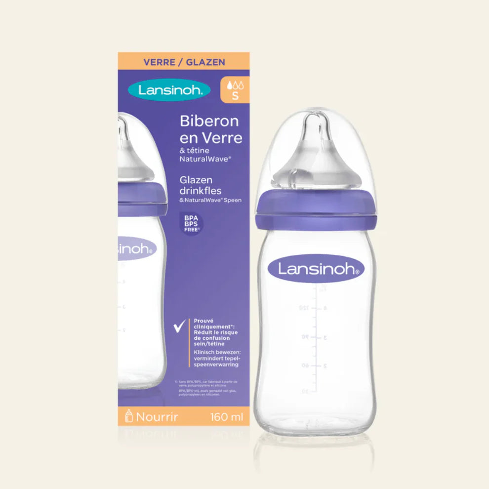 *LANSINOH 160 ML GLAZEN NATURAL WAVE FLES