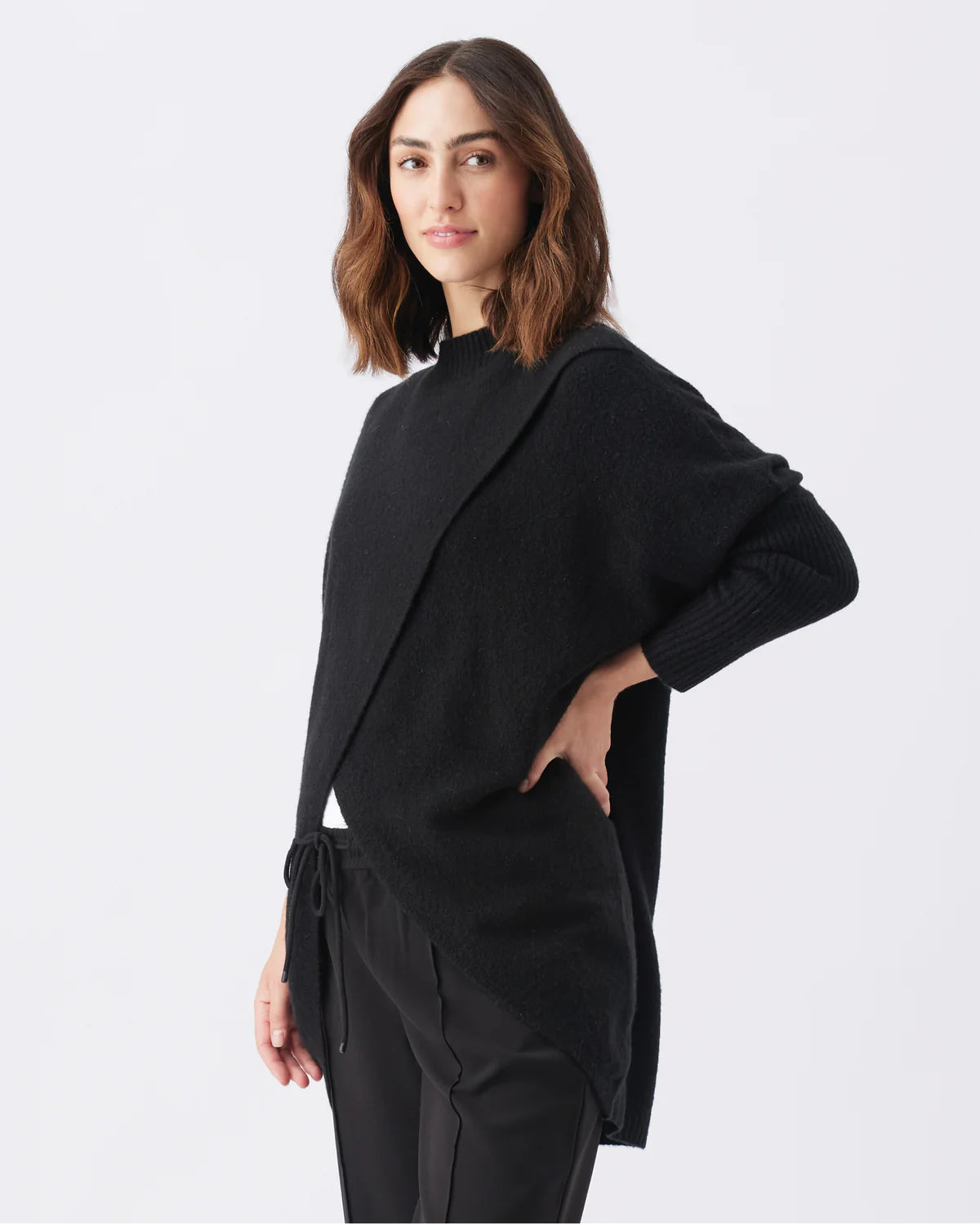 RIPE HALLIE CROSSOVER TRUI GEBREID ZWART