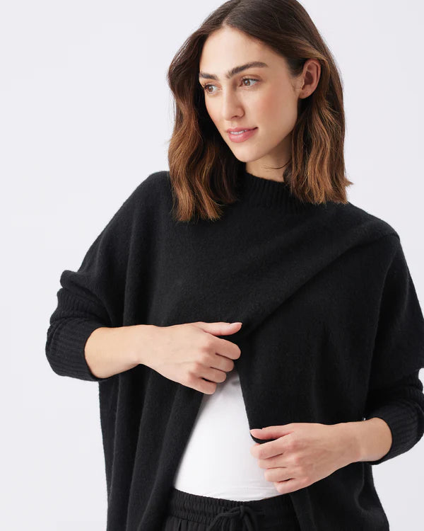 RIPE HALLIE CROSSOVER TRUI GEBREID ZWART