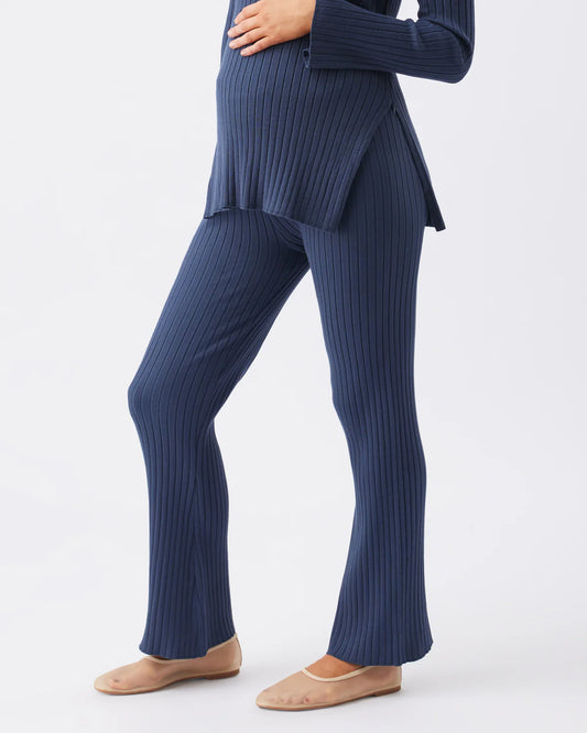 RIPE SIENNA RIB KNIT PANT FRENCH NAVY