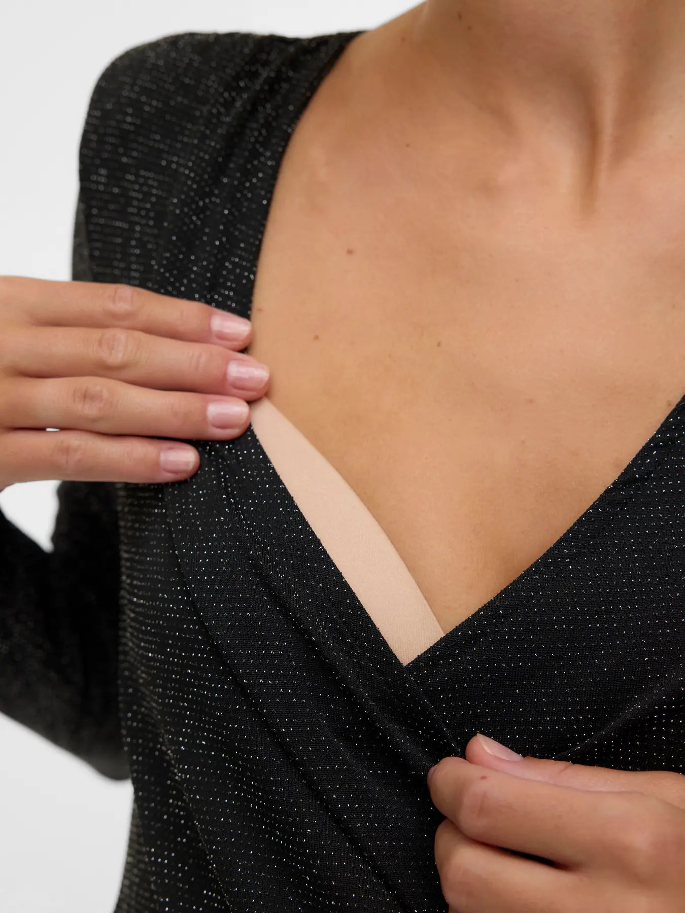 MAMA LICIOUS MINDY VOEDINGSTOP ZWART SILVER LUREX