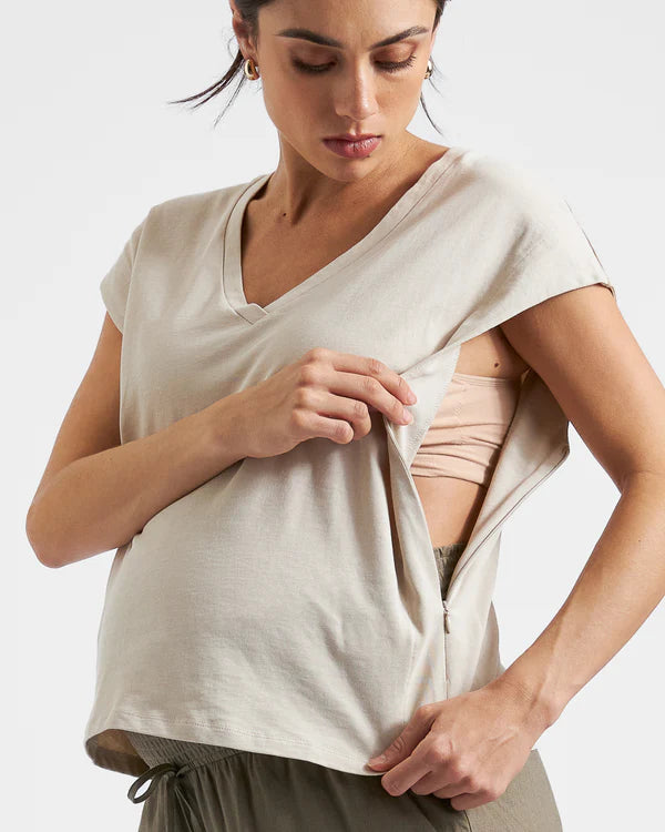 RIPE MARLY ZIP NURSING TEE