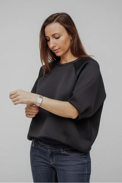 YOU&MILK VOEDINGSSHIRT SWEAT BUBBLE ZWART