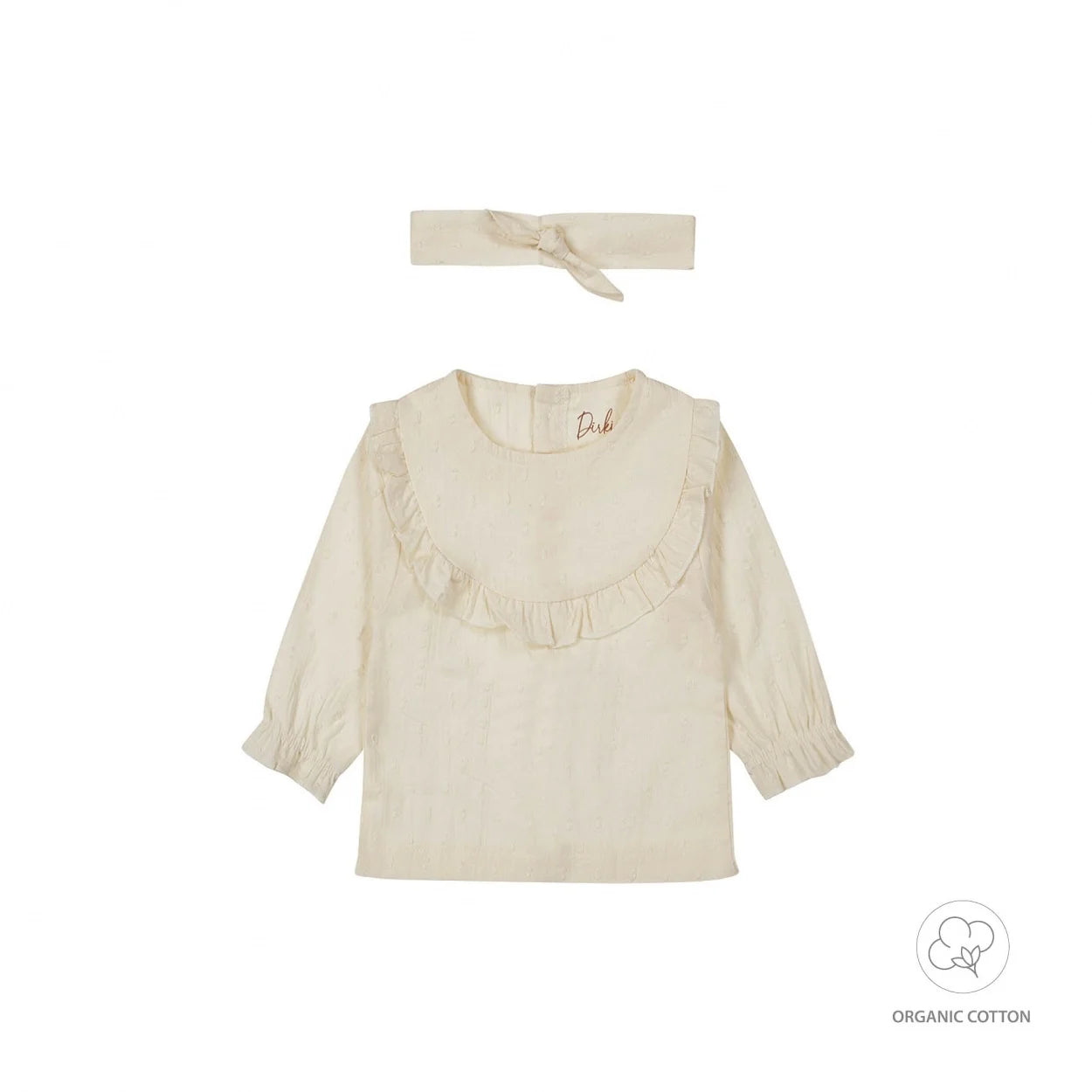 DIRKJE BIO BLOUSE/HAARBAND OFFWHITE