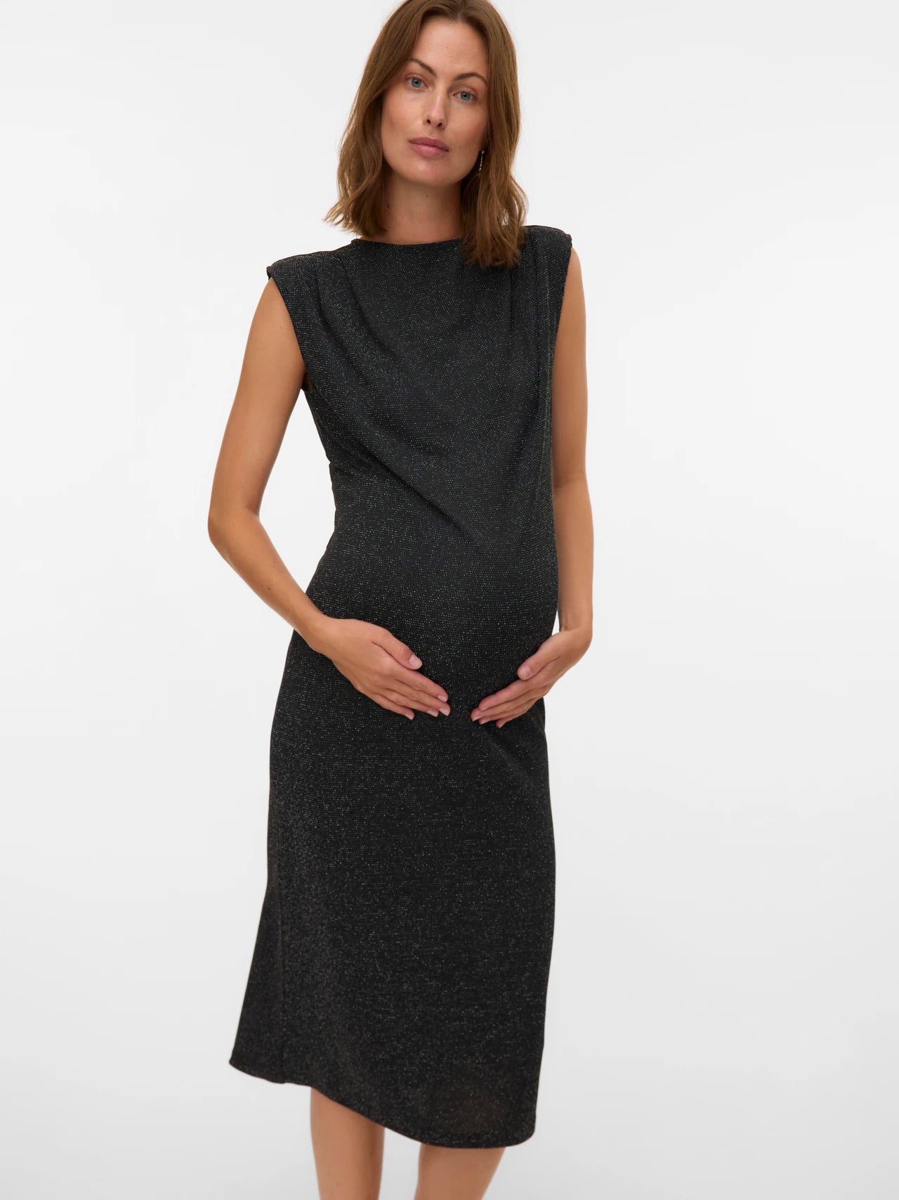 MAMA LICIOUS MINDY ZWANGERSCHAPSJURK ZWART SILVER LUREX