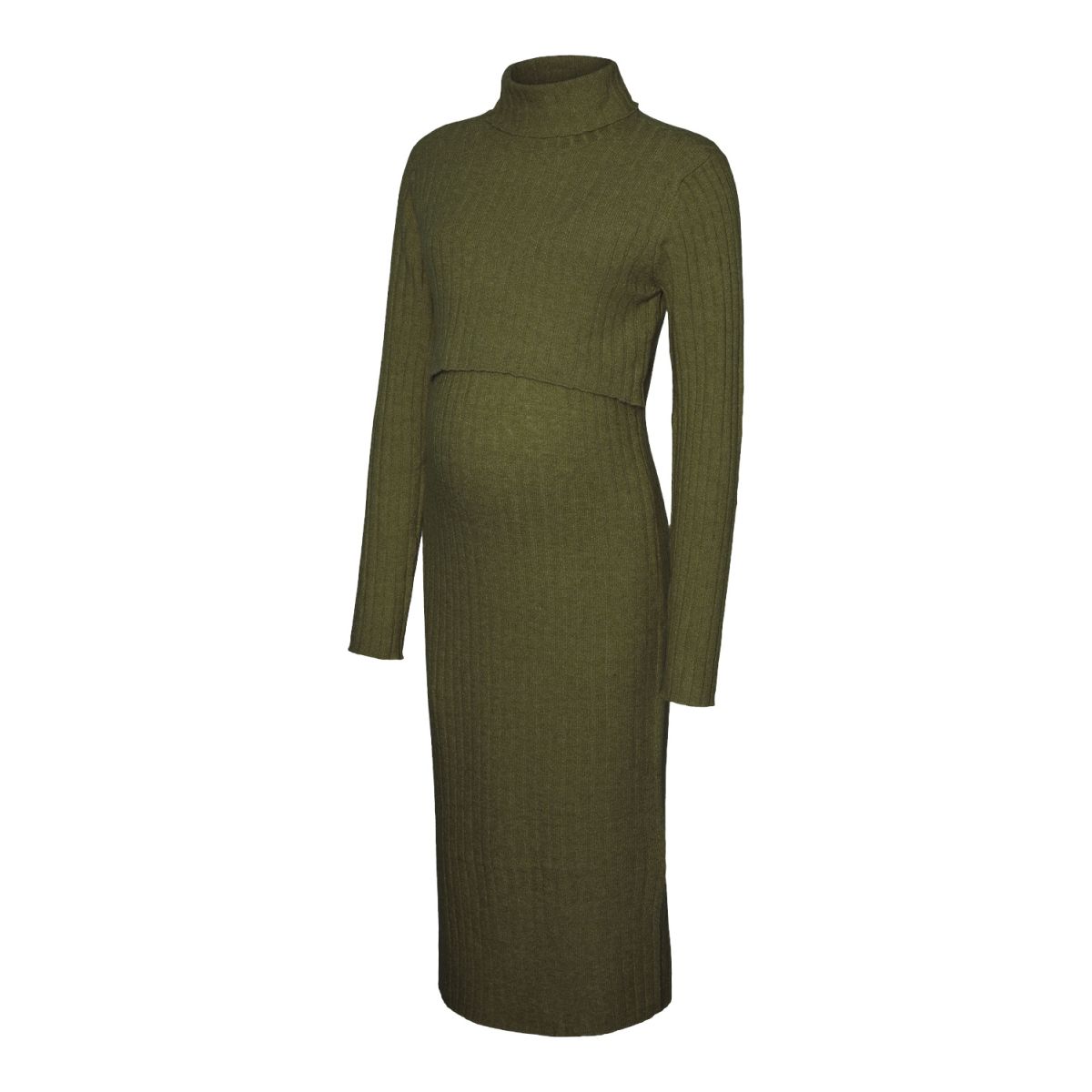 MAMA LICIOUS SUNIVA KNIT MIDI DRESS WINTER MOSS