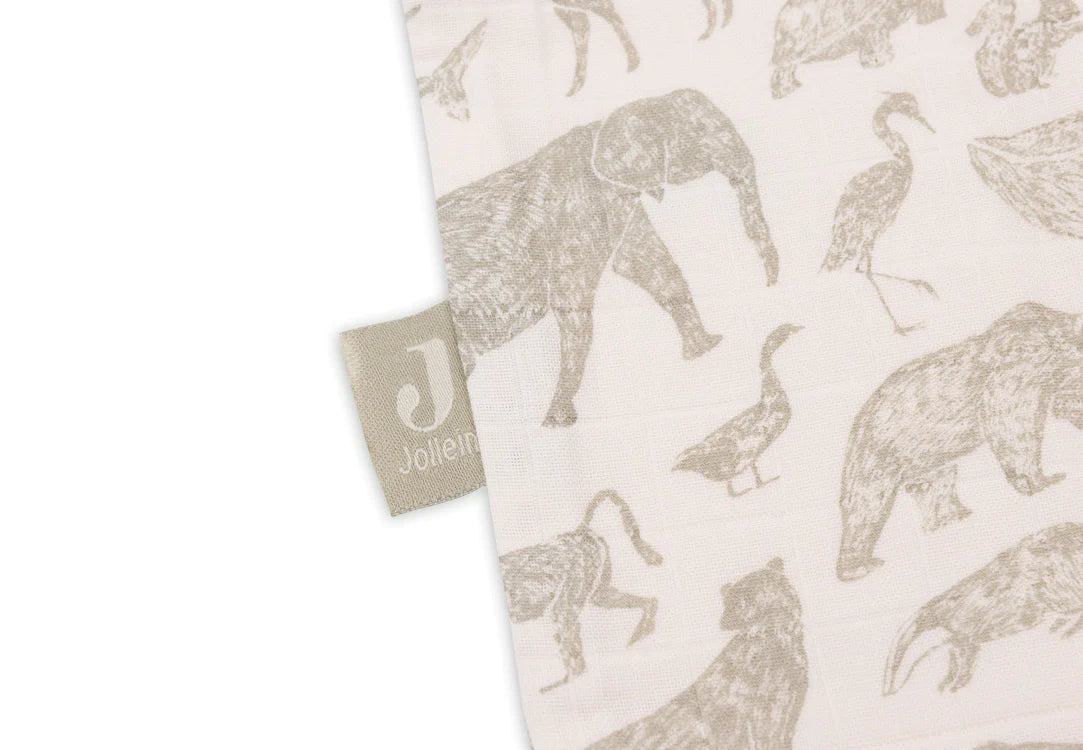 JOLLEIN SLAAPZAK HYDROFIEL ANIMALS OLIVE GREEN