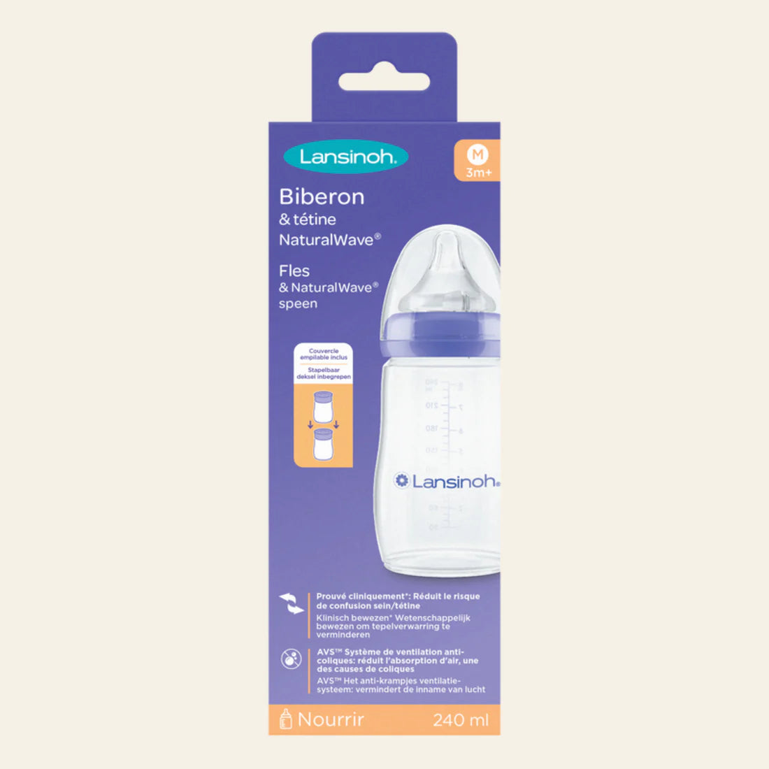 LANSINOH 240 ML NATURAL WAVE FLES