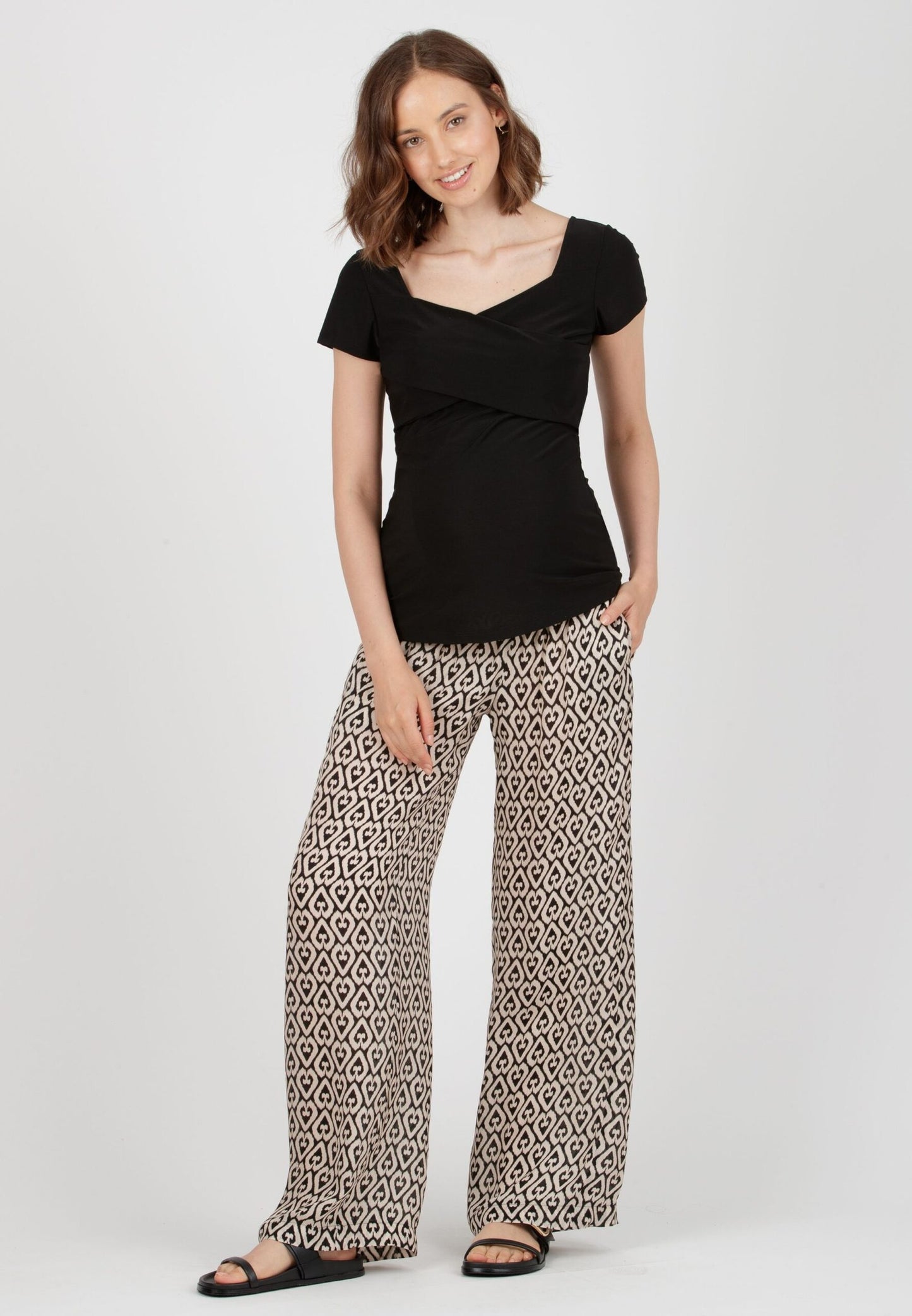 ATTESA GUENDALINA TROUSERS BLACK PRINT