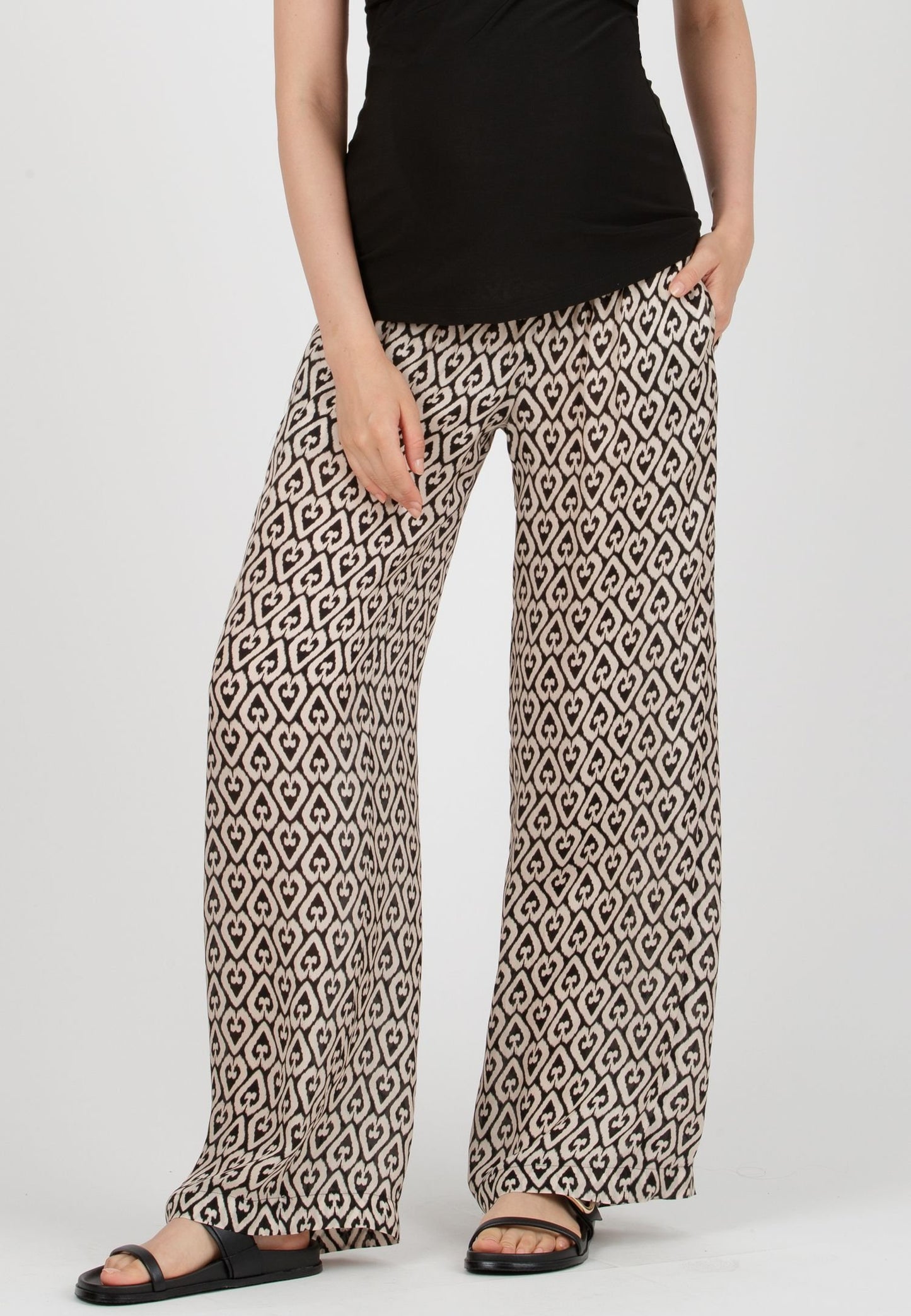 ATTESA GUENDALINA TROUSERS BLACK PRINT
