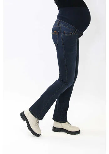 LOVE2WAIT JUDY FLARED JEANS EMBROIDERY DARK AGED