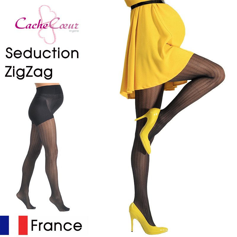 CACHE COEUR ZIGZAG NYLONKOUSEN 30 DEN