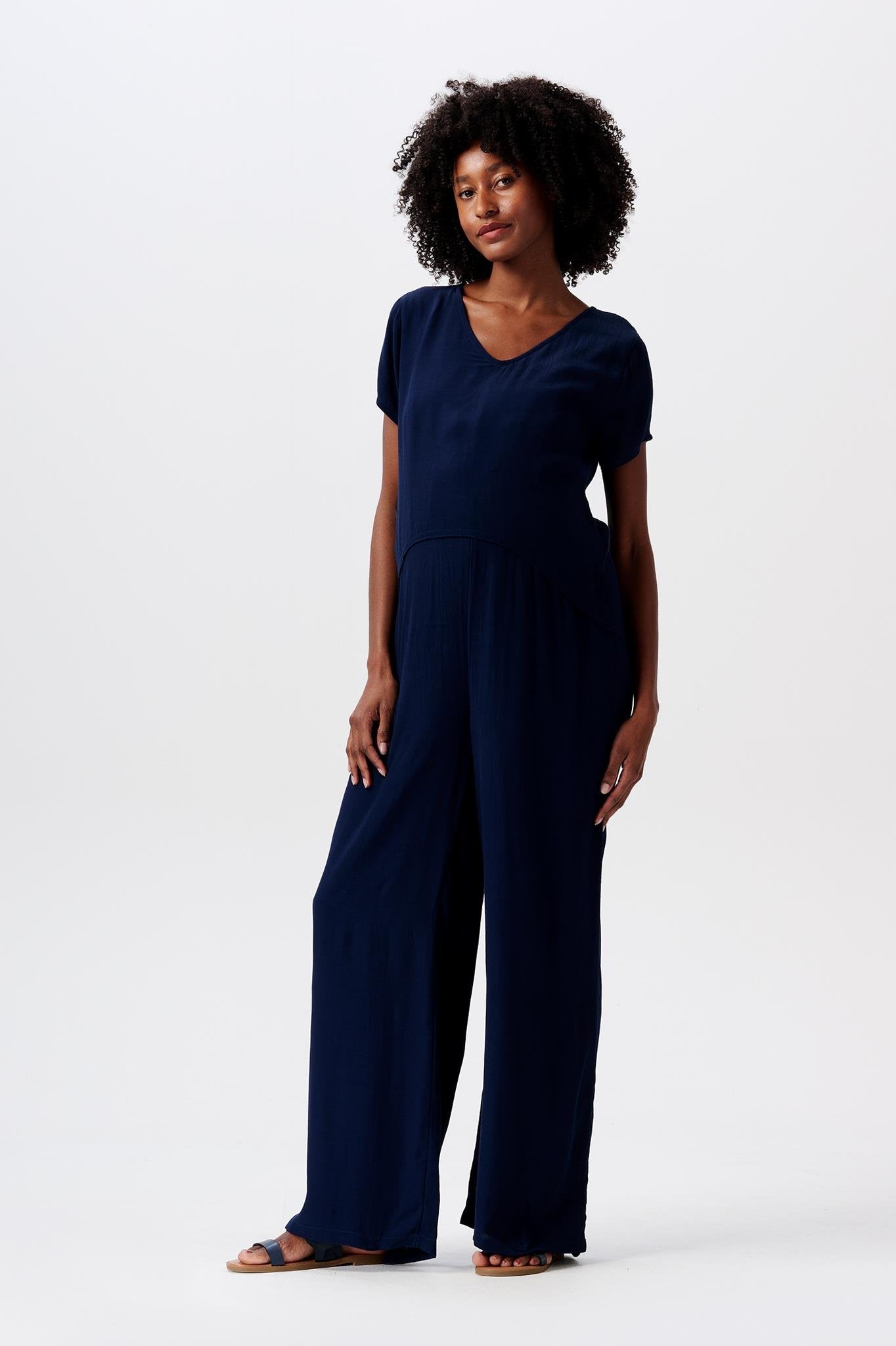 ESPRIT JUMPSUIT WOVEN NURSING SLEEVE NAVY Mamma Latte