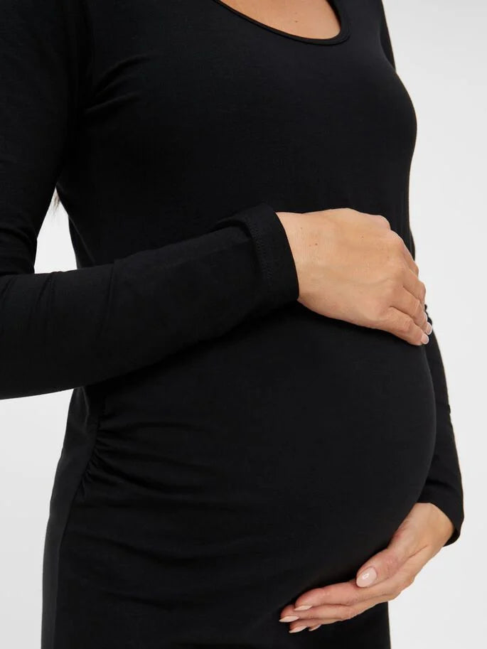 MAMA LICIOUS LEA DRESS L/S ZWART