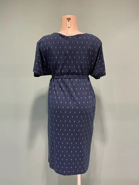 MAMA LICIOUS LOIS JERSEY DRESS DENIM/SNOW WHITE