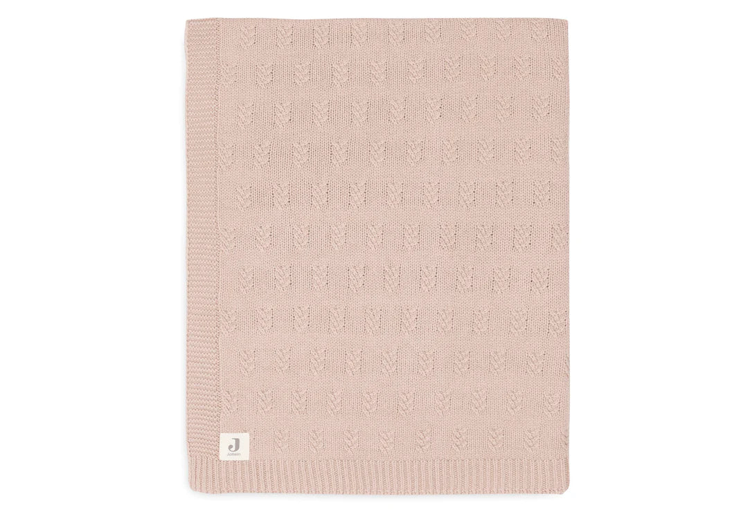 JOLLEIN DEKEN WIEG 75X100CM GRAIN KNIT WILD ROSE
