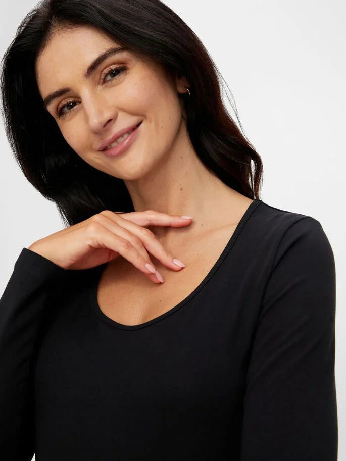 MAMA LICIOUS LEA DRESS L/S ZWART