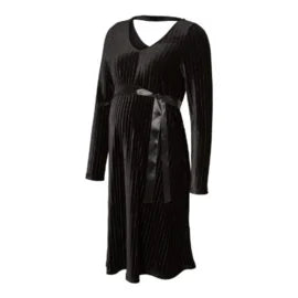 MAMA LICIOUS CLAUDIA DRESS VELVET ZWART