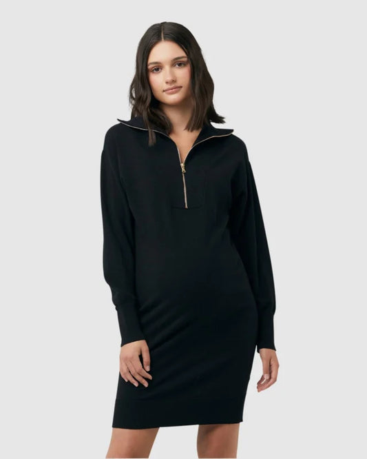 RIPE ZIP UP KNIT DRESS S