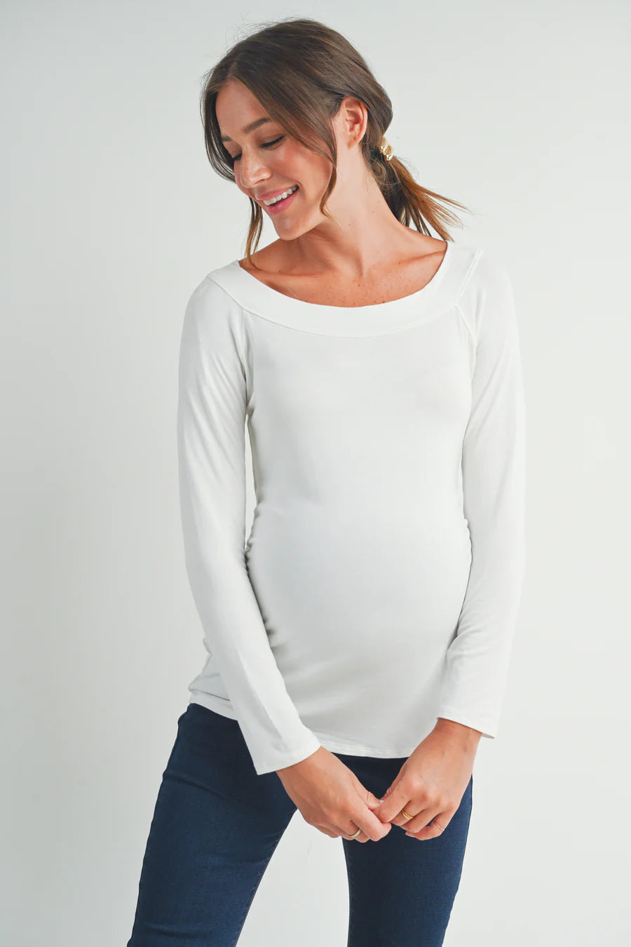 HELLO MIZ BOAT NECK IVORY