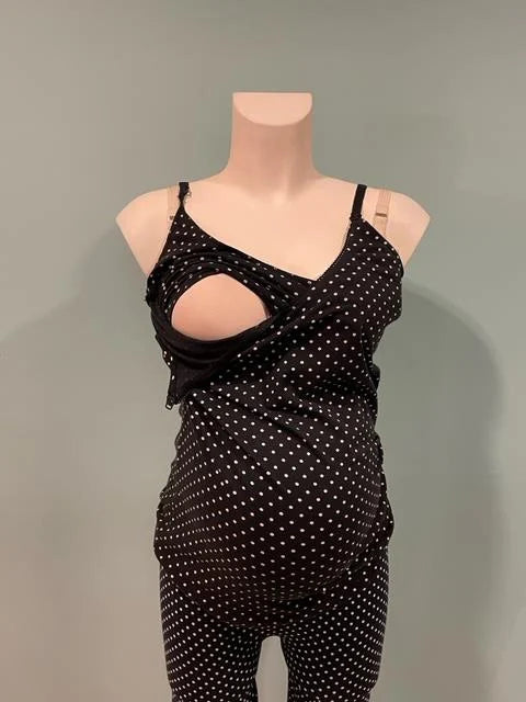 ESPRIT PYJAMATOP BLAUW MET STIPJES