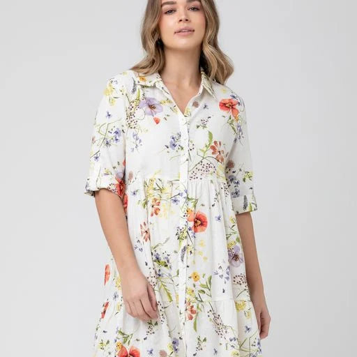 RIPE BLOOM BUTTON THROUGH DRESS