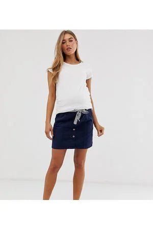 MAMA LICIOUS CANCUN BELTED TWILL SKIRT OMBRE BLUE