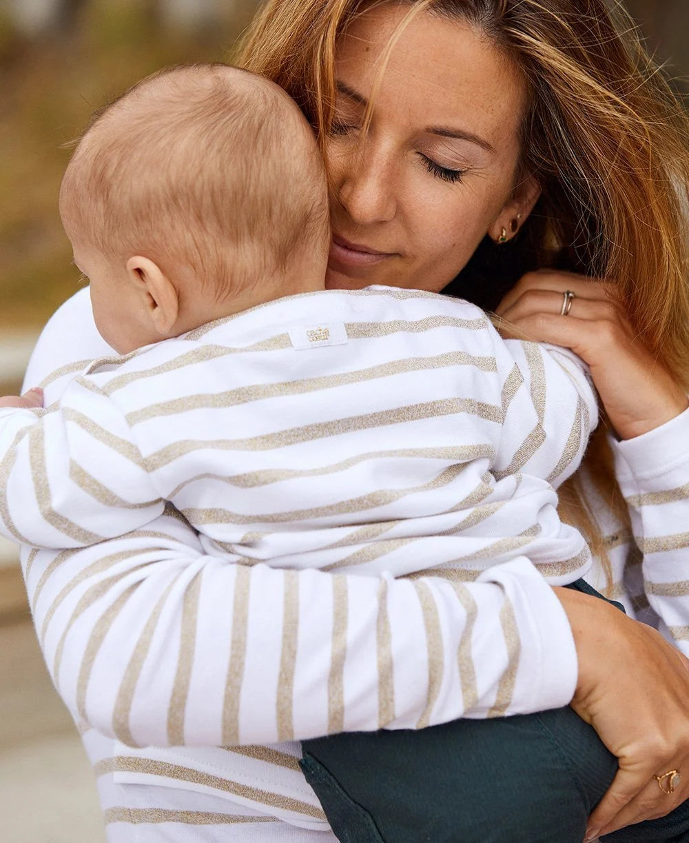 CACHE COEUR MARINIERE MORGAT BLANC DORE 6-12 MND