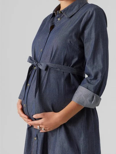 MAMA LICIOUS NATALIA LIA JURK BLUE DENIM
