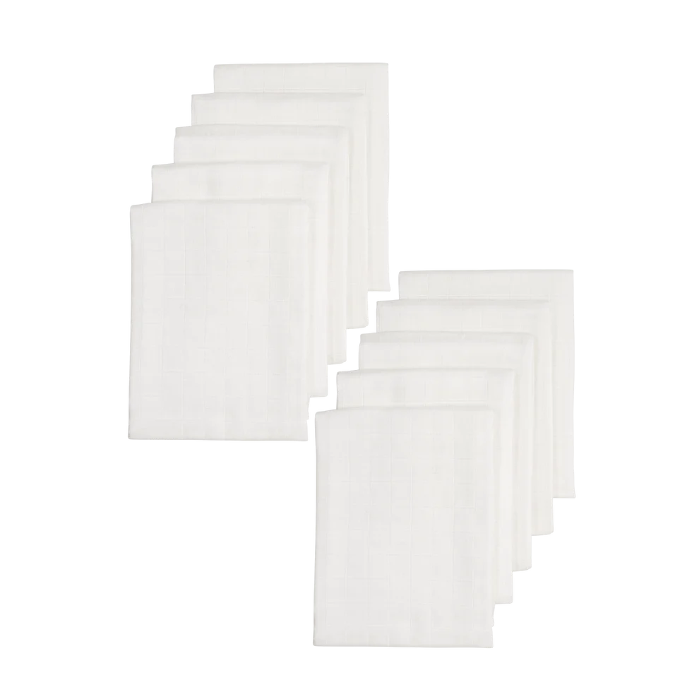 MEYCO HYDROFIELE DOEKEN BIOLOGISCH WHITE 80x80CM 10-PACK