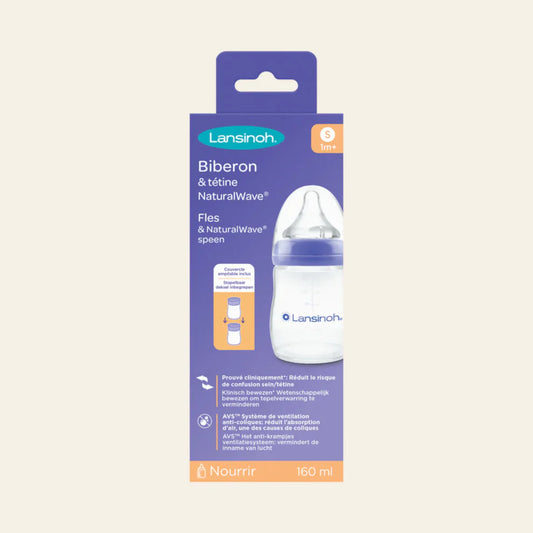 °LANSINOH 2X160 ML NATURAL WAVE FLES NIEUW