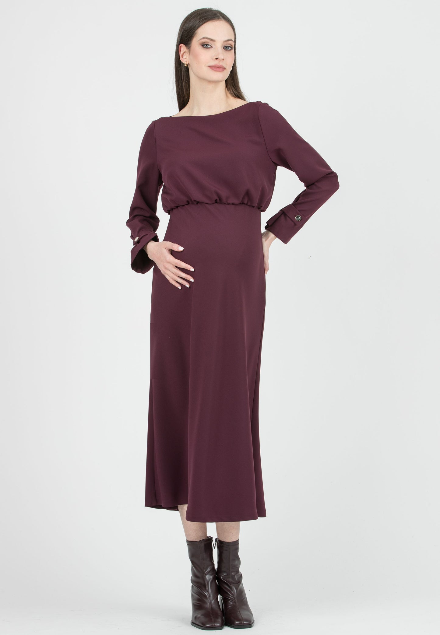 ATTESA CHANTAL DRESS BORDEAUX