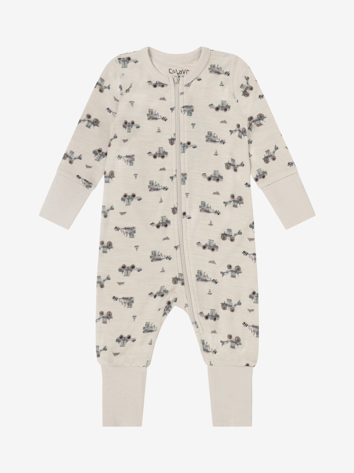 CELAVI PYJAMA MET RITS MET OMSLAGVOETJES MERINOWOL