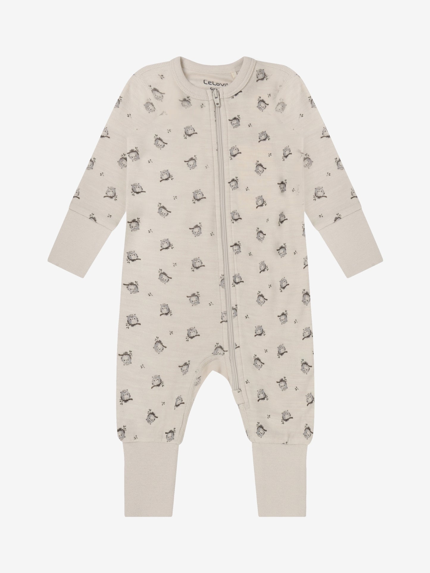 CELAVI PYJAMA MET RITS MET OMSLAGVOETJES MERINOWOL
