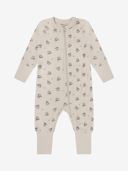 CELAVI PYJAMA MET RITS MET OMSLAGVOETJES MERINOWOL