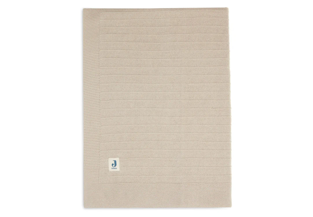 JOLLEIN DEKEN LEDIKANT 100X150 CM PURE KNIT NOUGAT