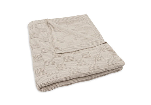 JOLLEIN DEKEN WIEG 75X100CM BOX KNIT WARM SAND