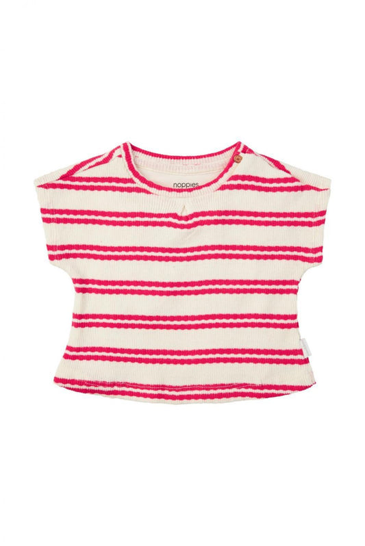 NOPPIES T-SHIRT MARFA STRIPE PATTERN PINK