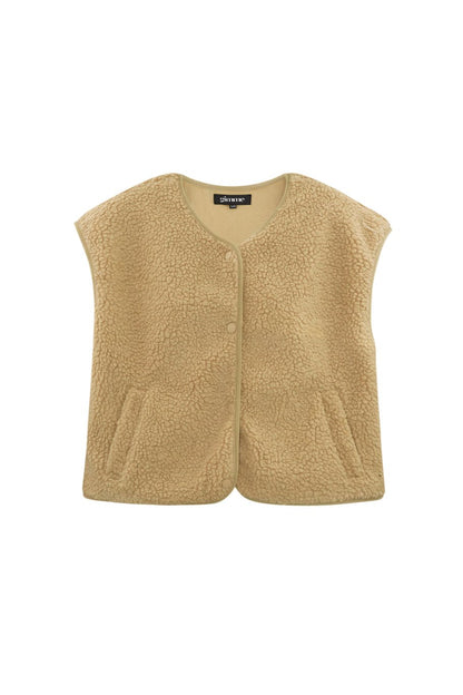 GIMME FLUFFY TEDDY VEST